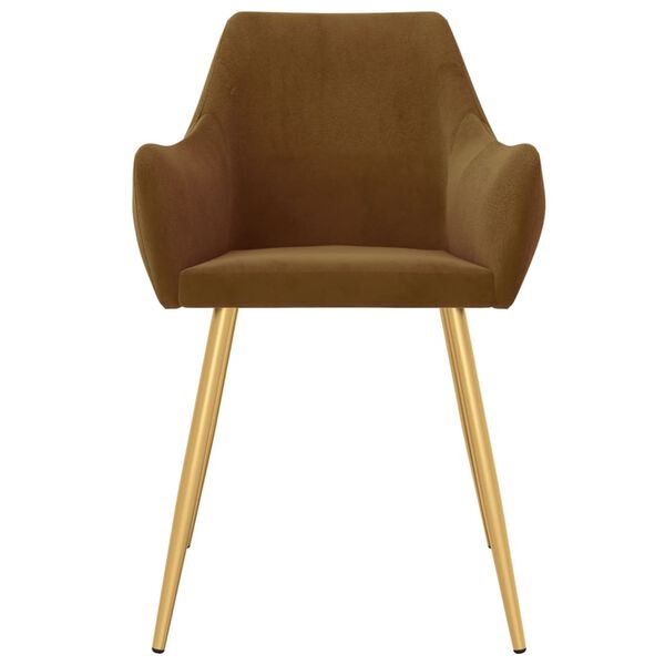 vidaXL Трапезни столове, 6 бр, кафяви, кадифе