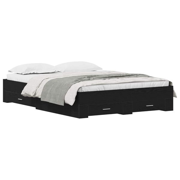 vidaXL Рамка за легло Черния дъб 160 x 200 cm Инженерно дърво