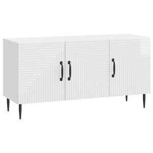 vidaXL ТВ шкаф Бял гланц 99 x 34,5 x 50 см Инженерна дървесина