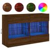 vidaXL Стенен ТВ шкаф с LED осветление, кафяв дъб, 98,5x30x60,5 см