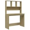 vidaXL Бюро с рафтове, сонома дъб, 102x45x148 см, инженерно дърво