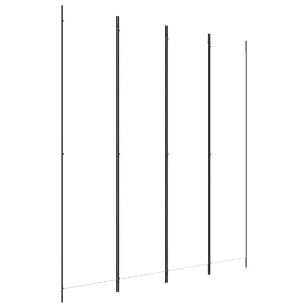 vidaXL Параван за стая, 4 панела, бял, 200x220 см, текстил