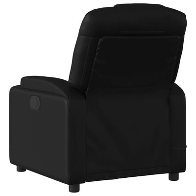 vidaXL Електрически масажен реклайнер стол, черен, изкуствена кожа
