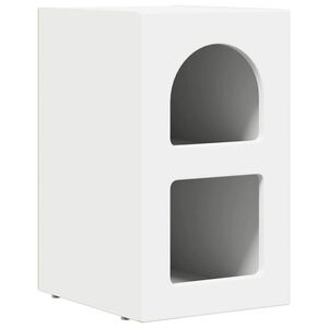 vidaXL Нощно шкафче ELST Бяло 29,5 x 33,5 x 50 см Инженерна дървесина