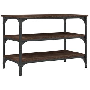 vidaXL Пейка за обувки, кафяв дъб, 70x38,5x49 см, инженерно дърво