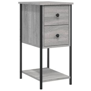 vidaXL Нощно шкафче, сив сонома, 32x42x70 см, инженерно дърво