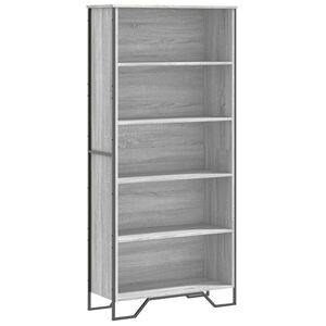 vidaXL Библиотека, сив сонома, 80x31x169 см, инженерно дърво
