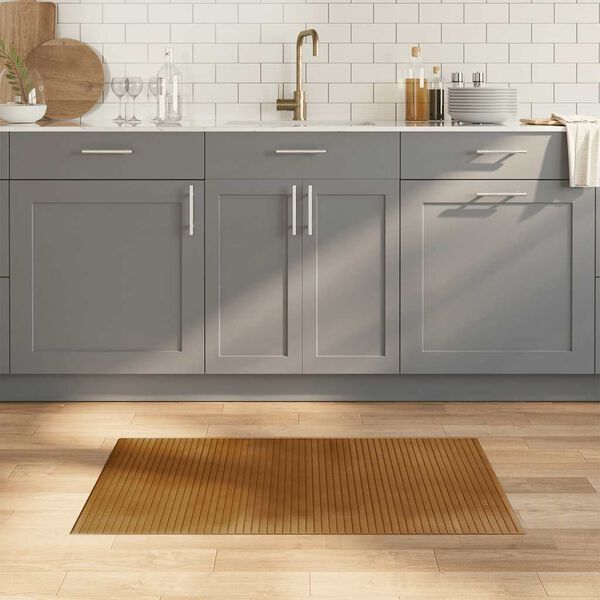 vidaXL Килим, правоъгълен, кафяв, 60x100 см, бамбук