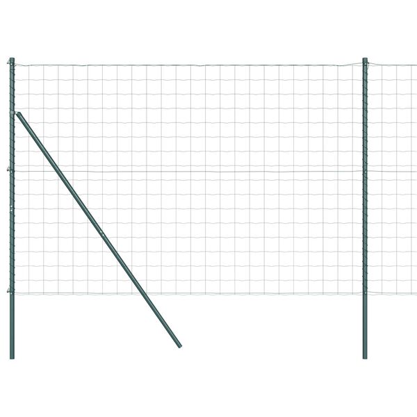 vidaXL Ограда с пост Зелен 1,5 x 10 m Стомана