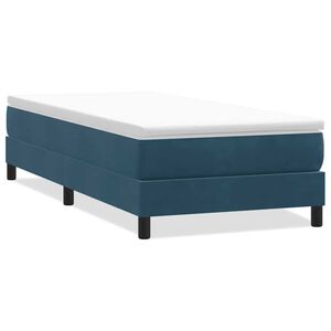 vidaXL Box Spring легло без матрак Тъмно синьо 80x220 cm кадифе