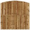 vidaXL Оградно пано вертикални дъски, борово дърво, 180x(165-180) см