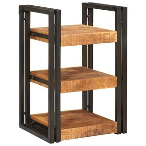 vidaXL Нощно шкафче Кафяв и черен Солидно мангово дърво