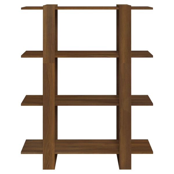 vidaXL Библиотека/разделител за стая, кафяв дъб, 100x30x123,5 см