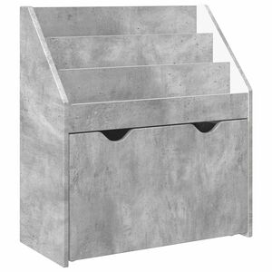 vidaXL Детска рафт за книги Циментено сиво 60 x 29,5 x 69 см