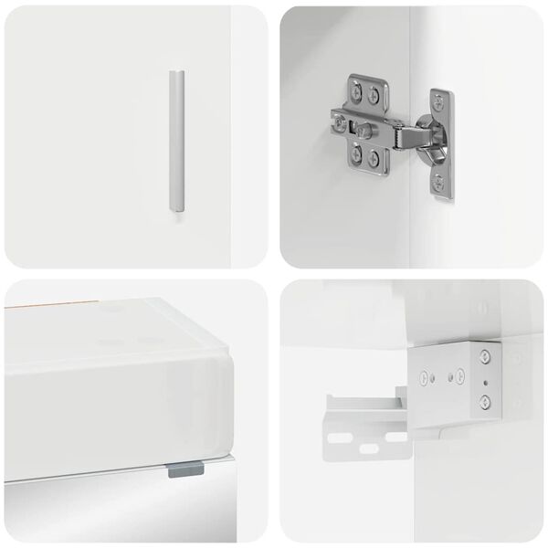 vidaXL Комплект мебели за баня TULUM Лъскаво бяло Инженерно дърво