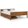 vidaXL Рамка за легло с 2 чекмеджета меденокафява бор масив 140x200 см