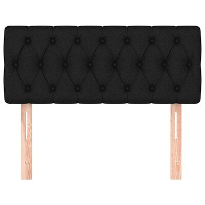 vidaXL Горна табла за легло, черна, 90x7x78/88 см, плат