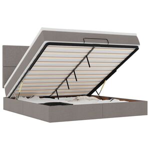 vidaXL Османска легло с матрак, таупе, 160x200 см, плат