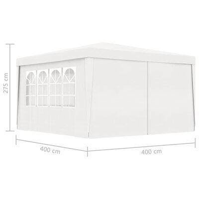 vidaXL Професионална парти шатра със стени 4x4 м бяла 90 г/м²