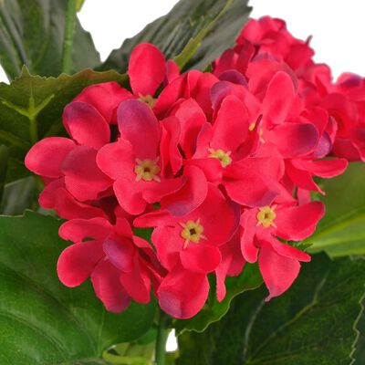 vidaXL Изкуствено растение хортензия със саксия, 60 см, червена