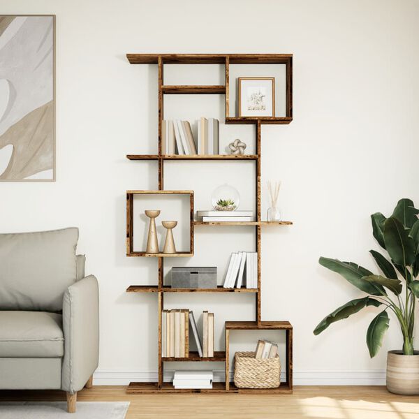 vidaXL Библиотека, старо дърво, 92x29x188 см, инженерно дърво