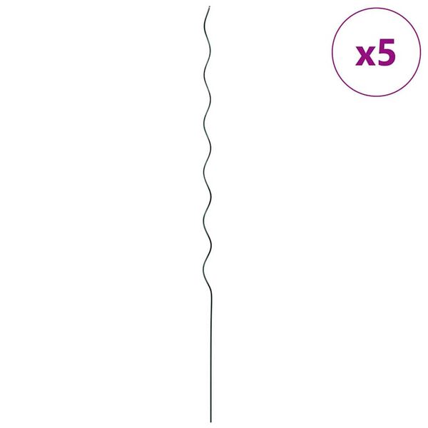 vidaXL Подкрепа за растение 5 pcs Зелен 110 x 0.6 x 0.6 см Стомана