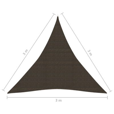 vidaXL Платно-сенник, 160 г/м², кафяво, 3x3x3 м, HDPE
