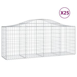 vidaXL Габионни кошници арка 25 бр 200x50x80/100 см поцинковано желязо