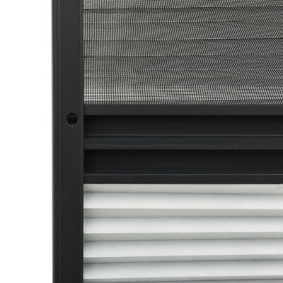 vidaXL Алуминиев плисе комарник за прозорци със сенник, 80x120 см