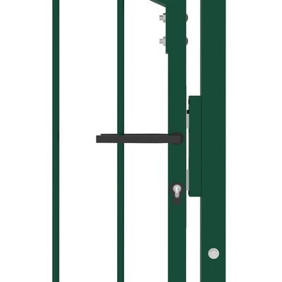 vidaXL Оградна врата с шипове, стомана, 100x150 см, зелена