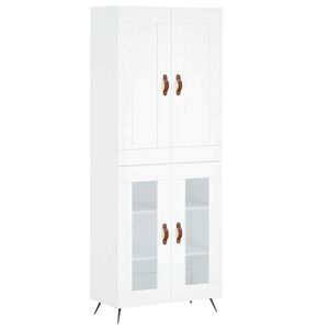 vidaXL Висок шкаф, бял, 69,5x34x180 см, инженерно дърво