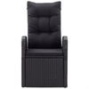 vidaXL Градински трапезен комплект от 5 части с възглавници черен