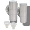 vidaXL Външни LED лампи, 2бр, неръждаема стомана, насочени горе/долу