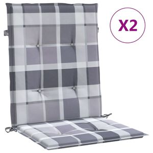 vidaXL Възглавници за столове 2 бр сиво каре 100x50x3 см Оксфорд плат