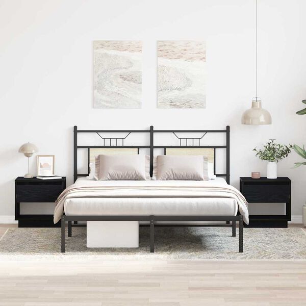 vidaXL Нощна маса 2 pcs Черния дъб 45 x 34 x 44 см Инженерно дърво