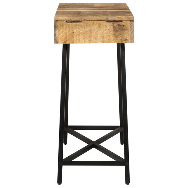 vidaXL Тоалетка, 105x35x75 cм, грубо мангово дърво масив и желязо