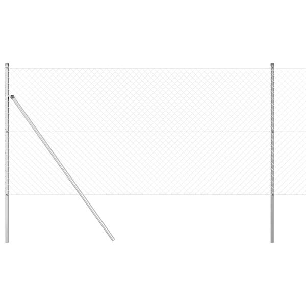 vidaXL Стълб за ограда. Сребрист 10 x 1,4 м (мрежа 40 x 40 мм) Стомана