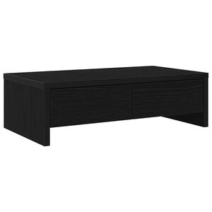 vidaXL Стойка за монитор с чекмеджета, черен дъб, 50x27x15 см, инженерно дърво