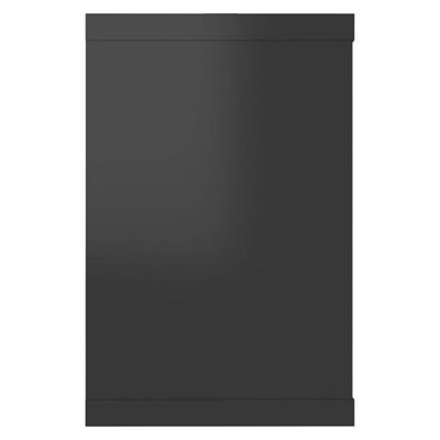 vidaXL Стенни кубични рафтове, 2 бр, черен гланц, 60x15x23 см, ПДЧ