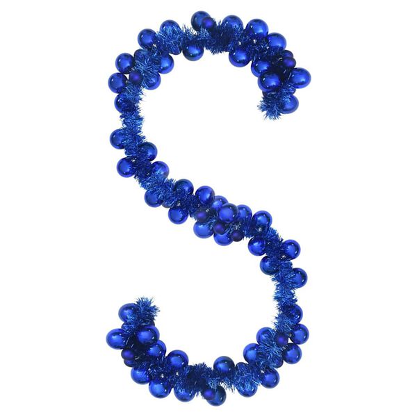 vidaXL Коледна гирлянда с топки Синьо 186 см Полистирен