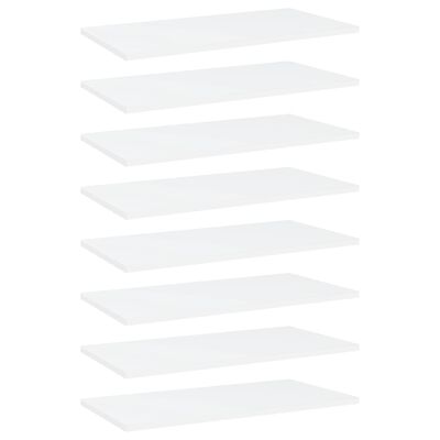 vidaXL Рафтове за етажерка, 8 бр, бели, 60x30x1,5 см, ПДЧ