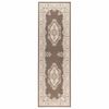 vidaXL Килим с пътека FLORNES Тъкан Сиво-кафяв десен 67 x 200 cm ПП