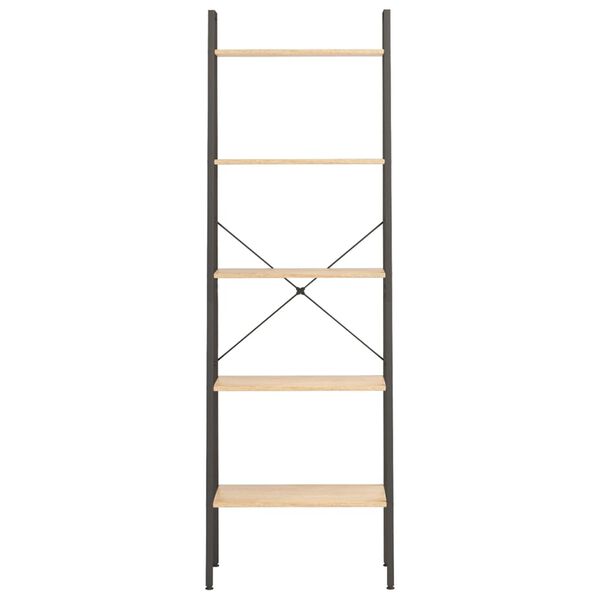 vidaXL Стояща етажерка с 5 рафта светлокафяво и черно 56x35x174 см