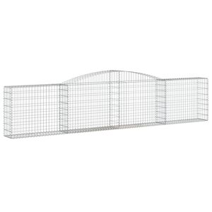 vidaXL Дъговидна габионна кошница 400x30x80/100 см поцинковано желязо