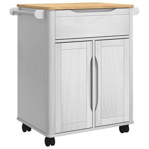 vidaXL Кухненска количка FLORO Бяло 72,5 x 45 x 80 см Солиден бор