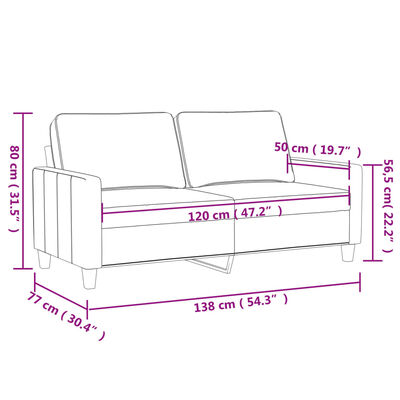 vidaXL 2-местен диван, тъмнозелен, 120 см, кадифе