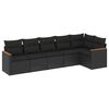 vidaXL Patio Sofa Set 6-местни Black
