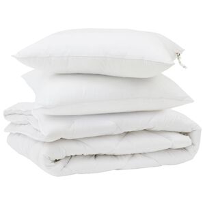 vidaXL Завивка с възглавница 3 pcs Бяло Микрофибър