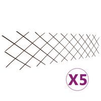vidaXL Върбови огради хармоника, 5 бр, 180x60 см