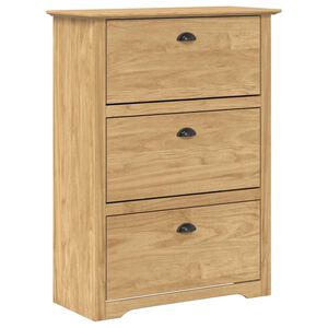 vidaXL Шкаф за обувки с чекмедже BODO Меден кафяв 80 x 35 x 118 см